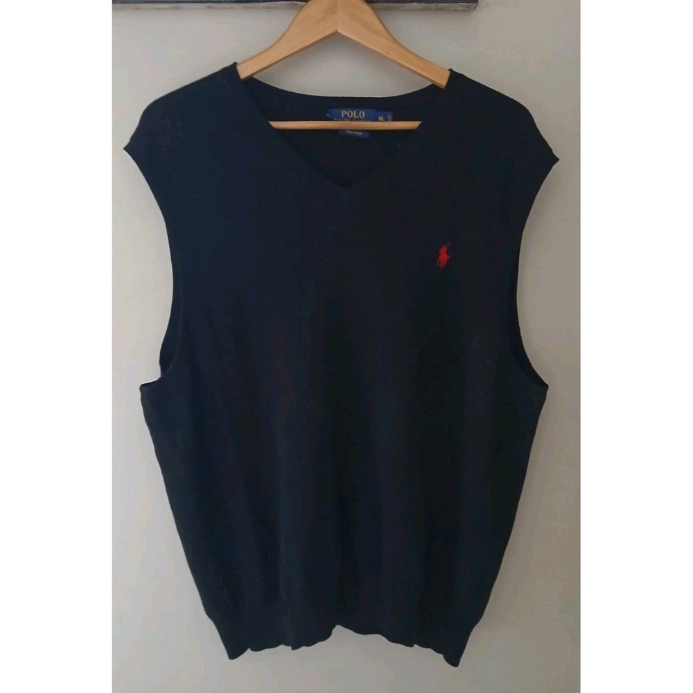 Polo Ralph Lauren Sweater Vest Size XL V-Neck Old Money Preppy Academia Horse